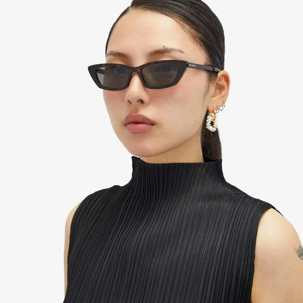 NEW Saint Laurent SL277 009 Black Cat Eye Women Sunglasses